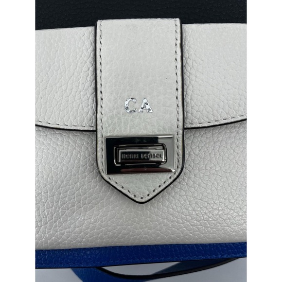 Henri‎ Bendel Rivington Flap Shoulder Bag Colorblock Black / Blue / White - Picture 3 of 13